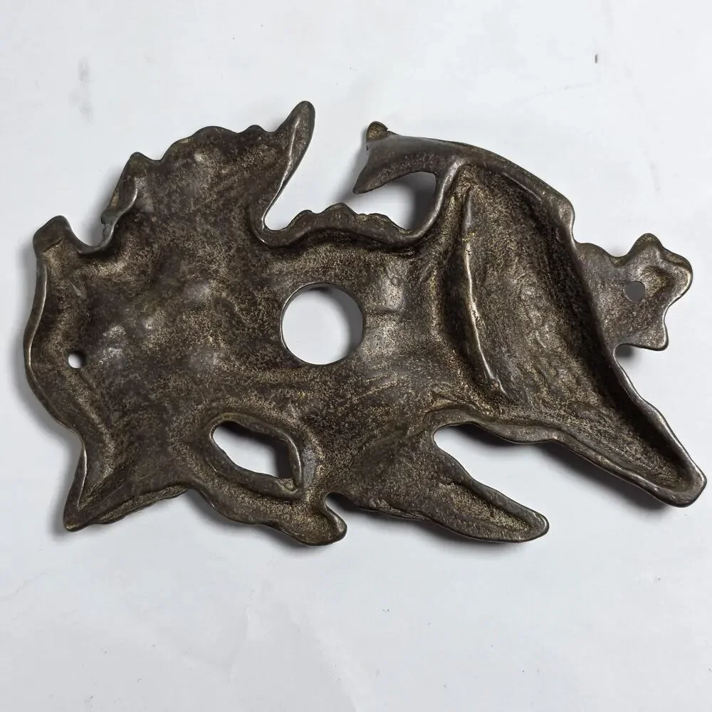 Vintage Brass marine Life Doorbell Plate Cover Natural Ocean Life Motif